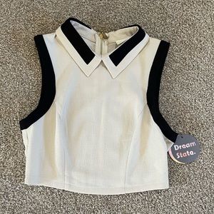 Dream State Collard Top with Zipper Back